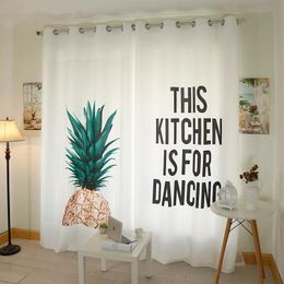 hook tabs UK - Curtain & Drapes Modern 3d Blackout Curtains Cartoon Fruit Pineapple Watermelon Pattern Thicken Velvet Fabric Bedroom For Living Room