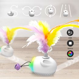 Smart Cat Toy Interactive Electronic Led Automatic Jumping Toys For Cats Play Kitten Feather Teaser Stick Replacement