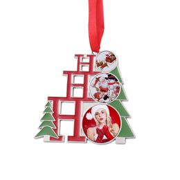 Pendant Sublimation Christmas Ornaments Metal Thermal Transfer Printing Ornament Blanks Customised Gift Diy Tree Decore DH5875