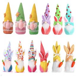 Party Supplies Easter Eggs Bunny Gnome Handmade Swedish Tomte Rabbit Plush Toys Doll Ornaments Spring Gifts Holiday Home Party Kids