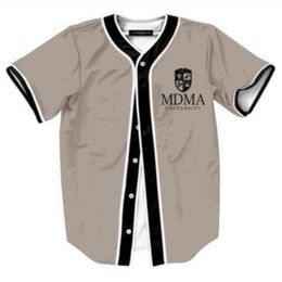 Baseball Jersey Men Stripe Short Sleeve Street Shirts Black White Sport Shirt YAW710