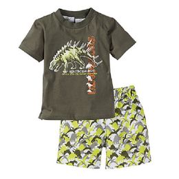 Boys Short Sport Suit New Fashion Animal Style 100% Cotton Toddler Boys Clothing Summer Autumn 210413