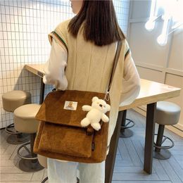 Evening Bags 2021 Products Corduroy Korean Shoulder Bag For Female Students Japanese Large Capacity Women Satchel Single