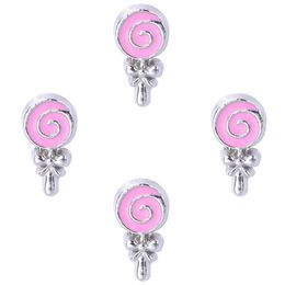 20PCS/lot Alloy Pink Lollipop Floating Locket Charms Fit For DIY Glass Living Magnetic Locket Jewelrys As Gift