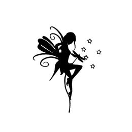 Silhoutte Holy Beautiful Fairy Girl Car Black/Silver Vinyl Decal Popular Fashion Style Car Sticker 10.3*13CM