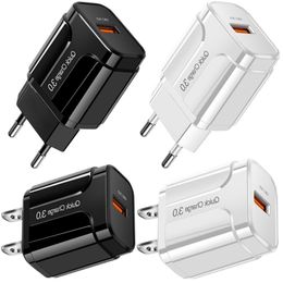 Fast Quick Charging Eu US QC3.0 Power Adapter Wall Charger 3A 18W For IPhone 13 14 15 Samsung Andriod Phone PC mp3