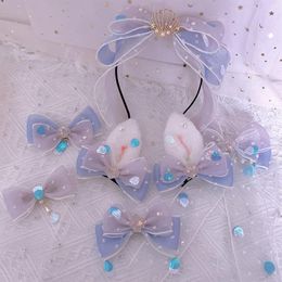Other Event & Party Supplies Ocean Shell Jellyfish Original Lolita Bow KC Hair Accessories Sweet Girl Headdress Silk Yarn Side Clip