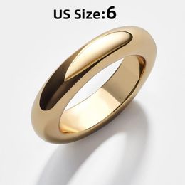 Wedding Rings Fashion Simple Thick Circle Stackable Finger For Women Trendy Geometric Gold Colour Couple Minimalist Jewellery