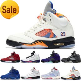 hot 5s basketball shoes for men sports Alternate Grape Blue suede Fire Red Silver Tongue Ice Blue International Flight Island Green trainers