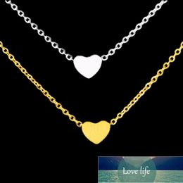 Wholesale 10piece Tiny Gold Heart Necklace Pendant Stainless Steel Women Men Wedding Jewellery Dainty Love Forever Heart Choker