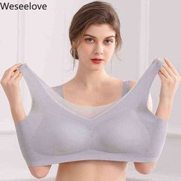 Weseelove Plus Size Bra Large Size Seamless Women Bra Without Frame Ultra Thin Bra Big Size Lingerie Comfort Sleep Bralette 7XL 211217