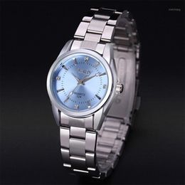 Fashion Sky Blue Watch Women Watches Stainless Steel Band Analogue Quartz Wristwatches Price Drop