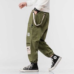 Streetwear Men's Multi Pockets Cargo Harem Pants Hip Hop Casual Male Track Pants Joggers Trousers Fashion Harajuku Men Pant 2020 X0723
