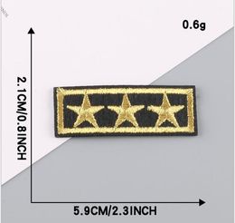 STAR (Size:2.1x5.9cm) Iron On Patch Sewing On Embroidered Applique Fabric for Jacket Badge Clothes Stickers