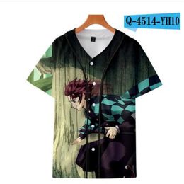 Man Summer Cheap Tshirt Baseball Jersey Anime 3D Printed Breathable T-shirt Hip Hop Clothing Wholesale 065