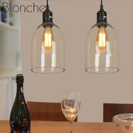 Pendant Lamps Modern Minimalist Glass Chandelier Staircase Loft Decoration Bell-shaped Luminous Creative Kitchen Living Room Light