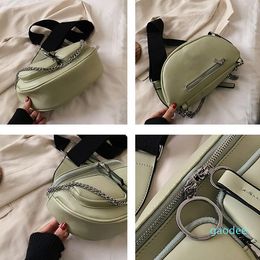 Designer-Waist Bags Luxury Tassel Leather Crossbody Chain Solid Color Shoulder Bag Women Brand Double Pocket Saddle Ladies HPS06