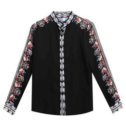 Europe Fashion Style Autumn Women's Long Sleeves Floral Print Shirt Ladies Shirts Blouse Tops A3679 210428