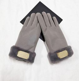 High-quality winter leather gloves and wool touch screen rabbit fur cold - resistant warm sheepskin fingers a330