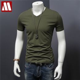 MYDBSH Men Brand Clothing Summer Solid T-shirt Male Casual Tshirt Fashion Mens Short Sleeve Plus Size 5XL Full 210716