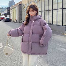 Winter Coats And Jacket Korean Fashion Thick Black Parkas Female Oversized Puffer Bubble Hooded Harajuku Clothes 211221