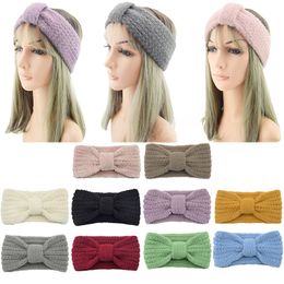 Solid Color Fashion Women Headband Autumn Winter Female Warm Plush Hair Bands Simple Bowknot Turban Headwraps Hair Accessories