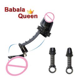 NXY Chastity Device Silicone Reusable Penis Sleeve Strapon Delayed Ejaculation Lock Sperm Erection Sex Toys for Men Bondage Gear1221
