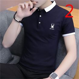 Men's short-sleeved t-shirt with collar summer compassionate Korean version of cotton slim 210420