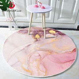 Bubble Kiss Round Carpets For Living Room Fashion Pink Rugs Home Art Marbling Door Mat Bedroom Decor Carpet Customised Area Rug 210626