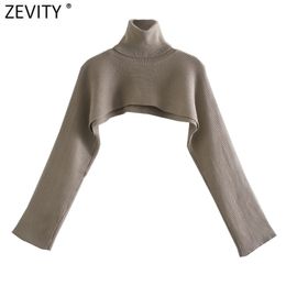 Women High Street Turtleneck Collar Solid Loose Knitting Sweater Female Long Sleeve Chic Pullovers Autumn Wrap Tops S484 210420