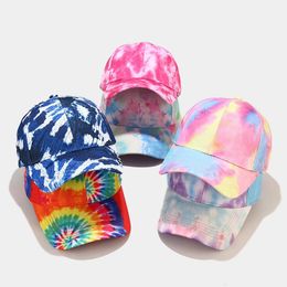Fashion Colourful Tie-dye Baseball Cap Spring Men's and Women's Trend Lovers Hat Outdoor Sports Adjustable Sun Graffiti Bones XDJ192