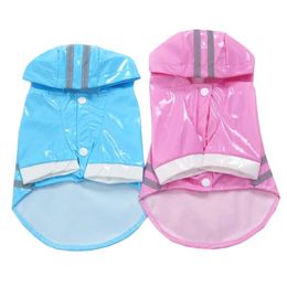 Dog Apparel Summer Outdoor Puppy Pet Rain Coat Hoody Waterproof Jackets PU Raincoat For Dogs Cats Clothes Whole P63262v