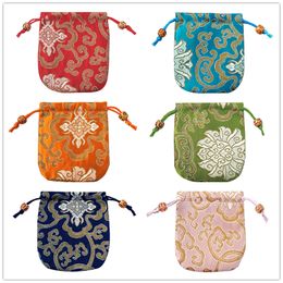 Jewellery bags 12 Colours Damask creative pouches pouch silk drawsting Bracelet candy bag chinese style Christmas Thanksgiving Gifts Free tnt dhl fedex