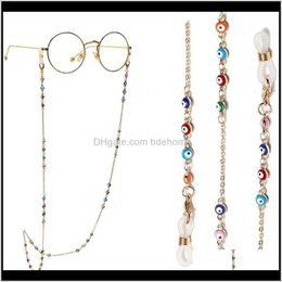 Sunglasses Frames Eyewear & Aessories Drop Delivery 2021 Longkeeper Crystal Beads Glasses Chain For Women Fashion Lanyard Gold Metal Sunglass