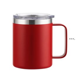 NEW12oz Mugs Tumbler Stainless Steel Mug With Handle Double Wall Vacuum Insulated Tumblers Travel Cups Coffee Thermos RRD11595