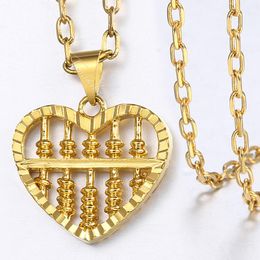 -Collares colgantes para mujer Gold Heart ABACUS tallado collar de remolinos moda mujer joyería 2021 regalos para mujeres HGP305
