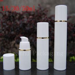 Empty White Airless Lotion Cream Pump Plastic Container ,Travel Cosmetic Skin Care Bottle Dispenser Gold Striphigh qiy