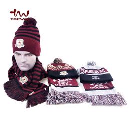 Wholale Fashion Custom Winter Beanie Hat And Scarf Sets With Jacquard For Christmas Men And Women