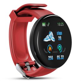 High Quality D18 Smart Watch Bracelet Waterproof Heart Rate Blood Pressure Colour Screen Sport Tracker Smart WristBand Smartband Pedometer for IOS Android