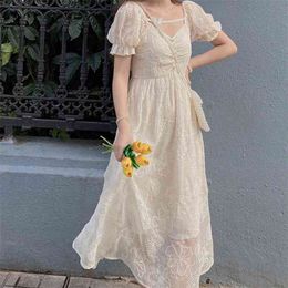 Women Butterfly Beach Vacation Fairy Dress Summer Runway Elegant Vintage French Retro Casual Long Dresses Party Vestidos 210514
