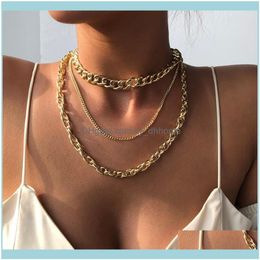& Pendants Jewelrylalynnly Multi Layer Punk Choker Necklaces Gold Colour Chains Necklace For Women Girls Bohemian Jewellery Bijoux N7553 Drop D