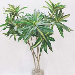 75cm Artificial Tropical Plants Fake Coconut Tree Large Palm Tree Silk Plants Leaves False Bamboo for For Home Garden Decoration 211104