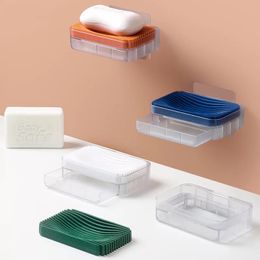 Creative Fashion Bath Tools Soap Dish ABS Silicone Material Detachable Soaps Box Holders Water Draining Rack