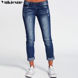 vintage high waisted jeans woman fashionable woman's for women ripped boyfriend women's Plus size 210519