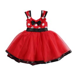 1-4Y Summer Toddler Baby Kid Girls Tutu Dress Cute Red Dot Party Birthday Dresses For Clothing Costumes 210515