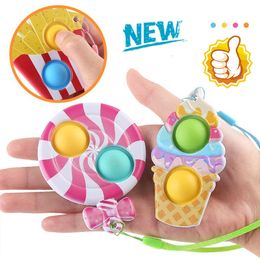 Fidget Toys Gourmet Finger pop Bubble Music Pendant Children's Toy Stress Relief Lollipop Bubbles CC006