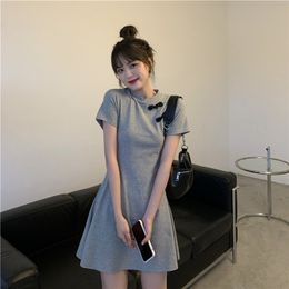 Summer Women's Skirt, Chinese Style, Improved Version of Cheongsam Dress, Female Waist, Thin A-line Skirt GX242 210507