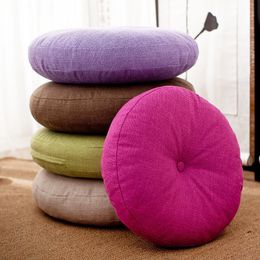 Hot Fabric Thickened Round Futon Nordic Home Meditation and Worship Pad Removable and Washable Meditation Tatami Cushion F8225 210420
