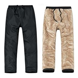 Winter Pants Fleece thick Men Joggers keep Warm in cold weather and Windproof trousers with pockets on side 211201