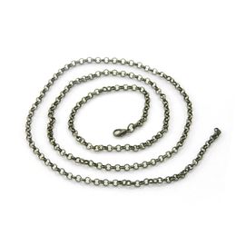 4mm 80cm Long Retro Alloy Gold Silver Plated Link O Chains For Hip Hop Pendant Necklaces Women Men's Jewellery